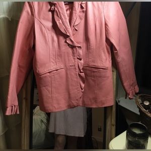 Terry Lewis Cute Pink Leather Jacket